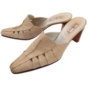 BOTTICELLI y2k textured leather mules heels